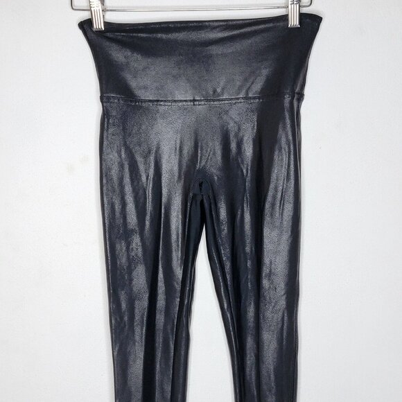 Spanx Medium‎ Black Faux Leather Women's Leggings Pants Shapewear M - Picture 3 of 5